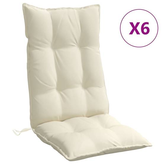 Coussins de chaise à dossier haut tissu oxford crème 120 x 50 x 7 cm, poids:10.95kg - PANGIVO - Image 2