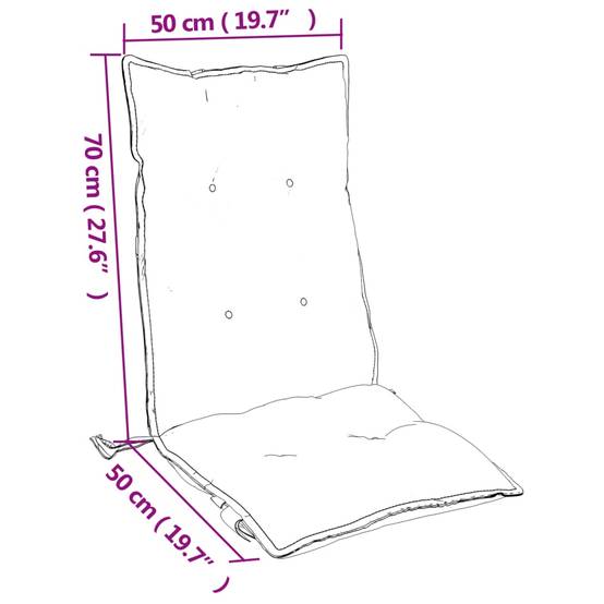 Coussins de chaise à dossier haut tissu oxford crème 120 x 50 x 7 cm, poids:10.95kg - PANGIVO - Image 10