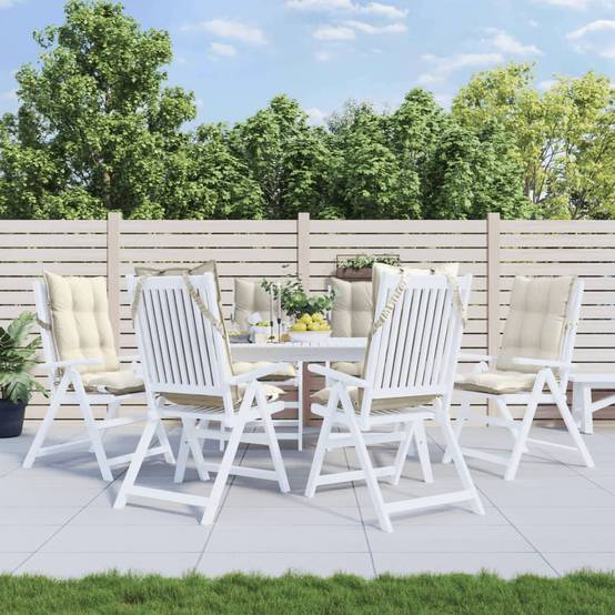 Coussins de chaise à dossier haut tissu oxford crème 120 x 50 x 7 cm, poids:10.95kg - PANGIVO - Image 1