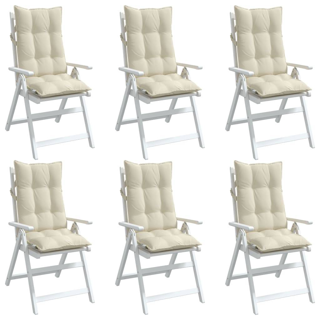 Coussins de chaise à dossier haut tissu oxford crème 120 x 50 x 7 cm, poids:10.95kg - PANGIVO - Image 4