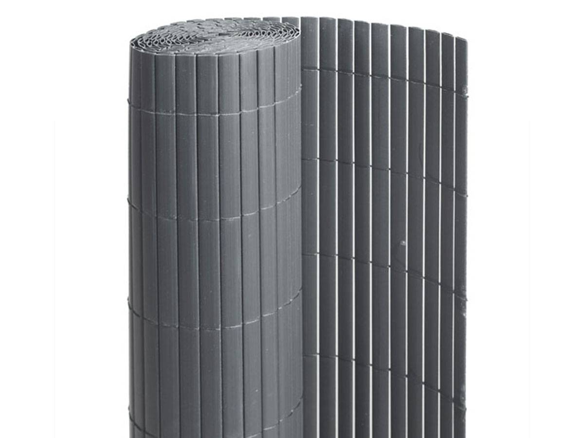 Jardideco - Canisse PVC double face Anthracite 18 m - 6 rouleaux de 3 x 1 m - Jardideco