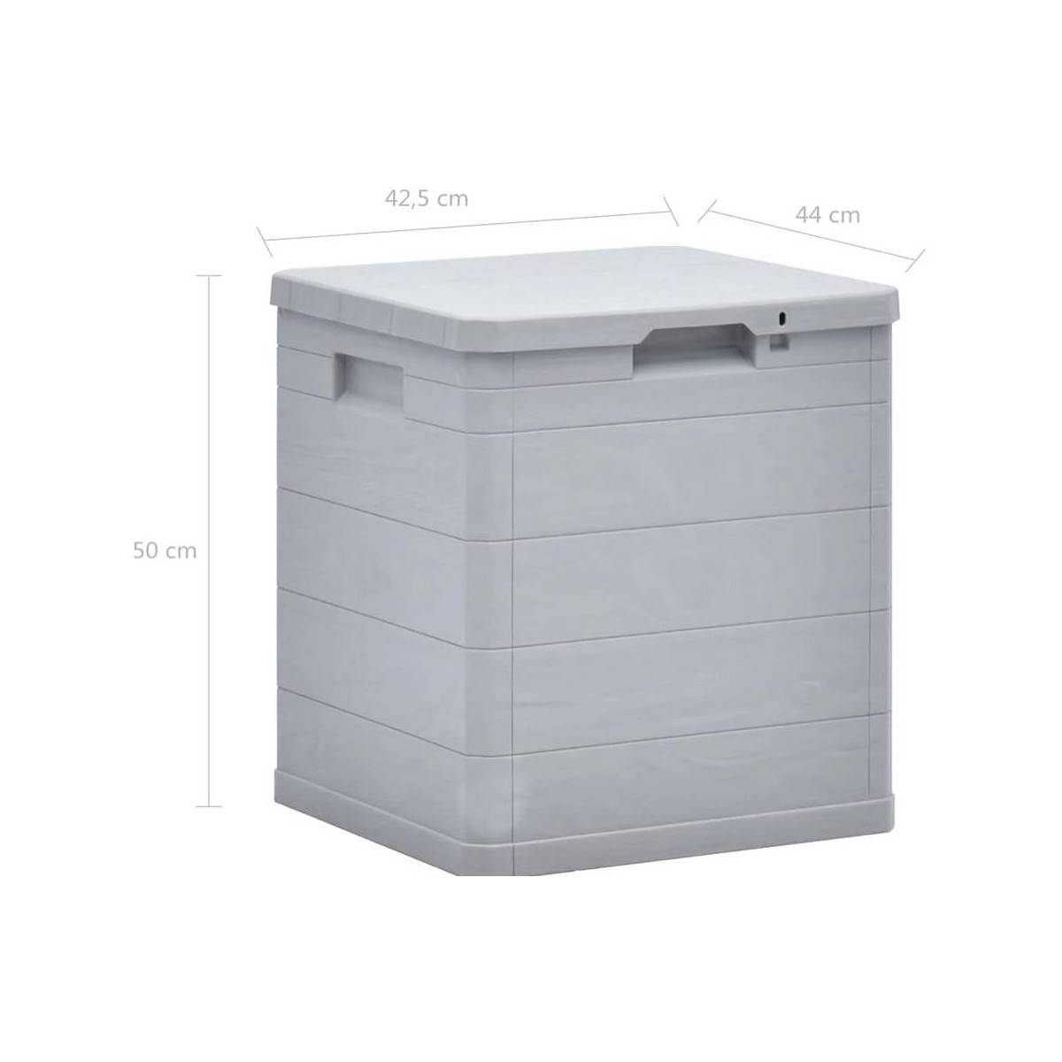 Coffre de jardin en résine 90 Litres Gris Taupe 42 x 44 x 50cm TOOMAX - Imagen 2