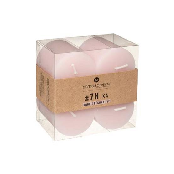 Lot de 4 Bougies décoratives Votive Rustique Rose D 4.5 cm - Image 3