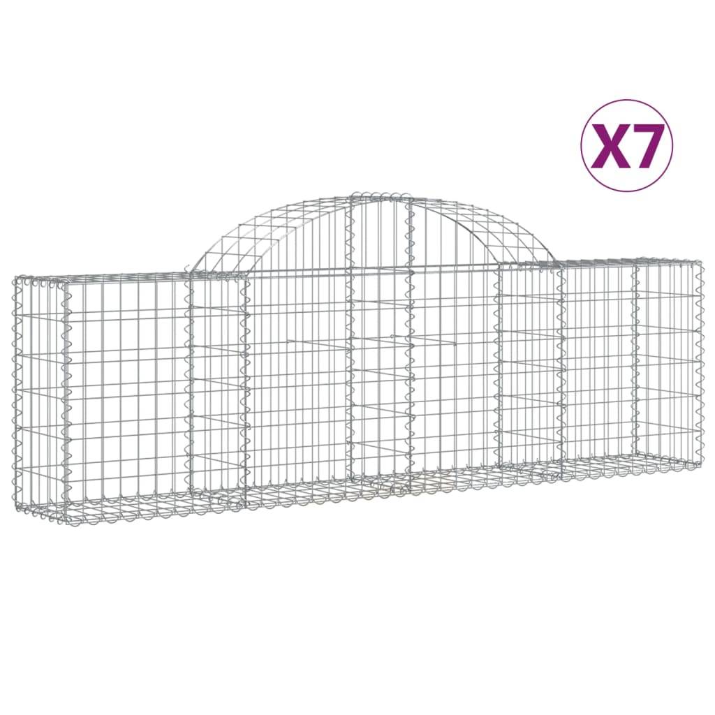 Vidaxl - Paniers à gabions arqués 7 pcs 200x30x60/80 cm Fer galvanisé vidaXL 3146073 - Image 2