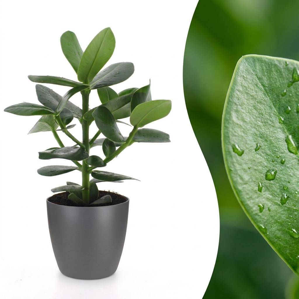 La Green Touch - Clusia rosea Princess - Arbre autographe - Avec cache-pot gris - Pot Ø12 cm, H 40 cm - Image 1