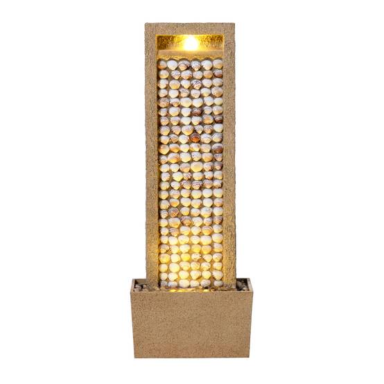 Fontaine haute jardin LED coquillages design marron extérieur, 92cm, Teamson Home - Image 1