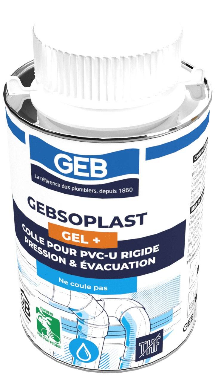 Colle Gebsoplast gel plus pour raccord en PVC rigide PVC 250ml - GEB ...