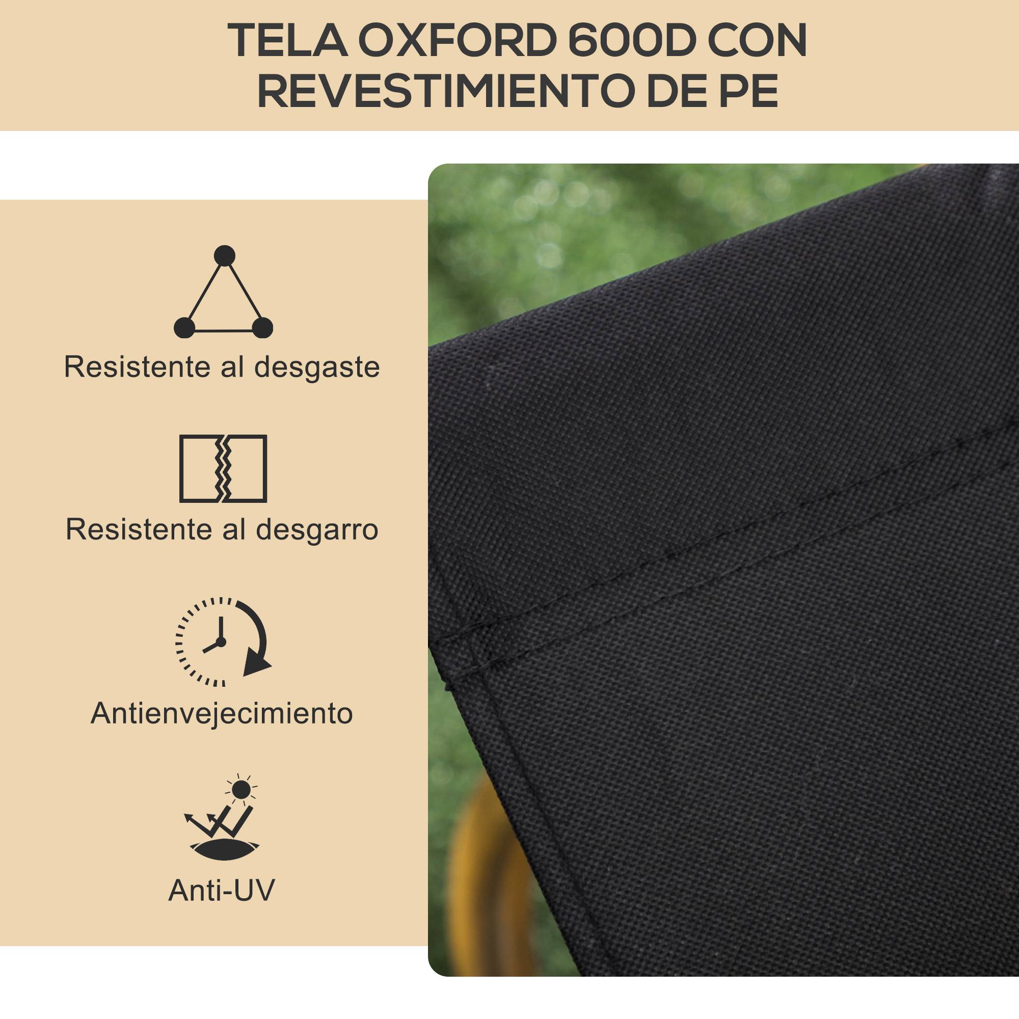 Lot de 2 chaises de jardin pliantes avec accoudoirs, chaises de camping et de plage en tissu Oxford et acier, 54 x 59 x 78 cm, noires - Image 8