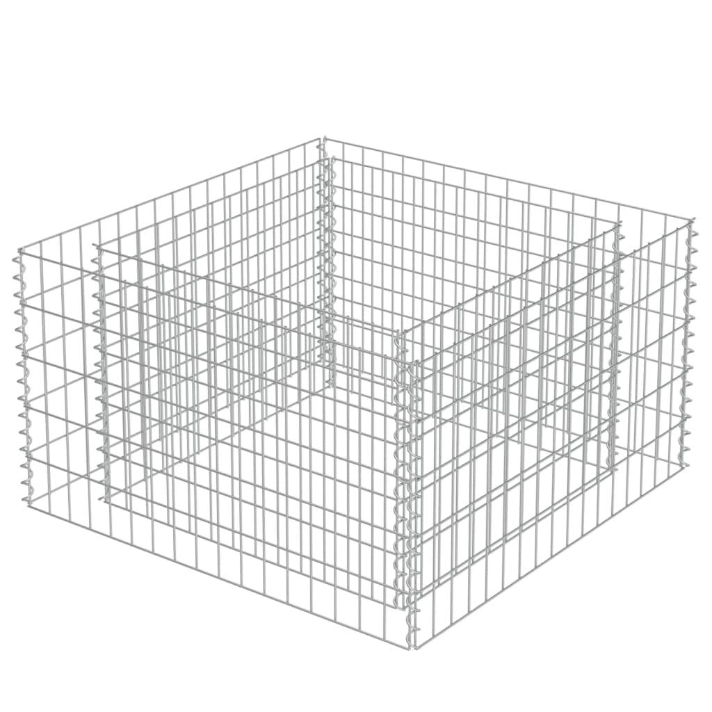 Helloshop26 - Jardinière lit surélevé plantes fleurs jardin à gabion 90 x 90 x 50 cm acier galvanisé - Imagen 1