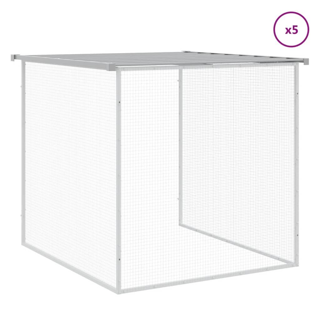 Grand enclos à poules 603 cm acier galvanisé avec toit protection Gris – ComfortXL Outdoor Living - Image 7