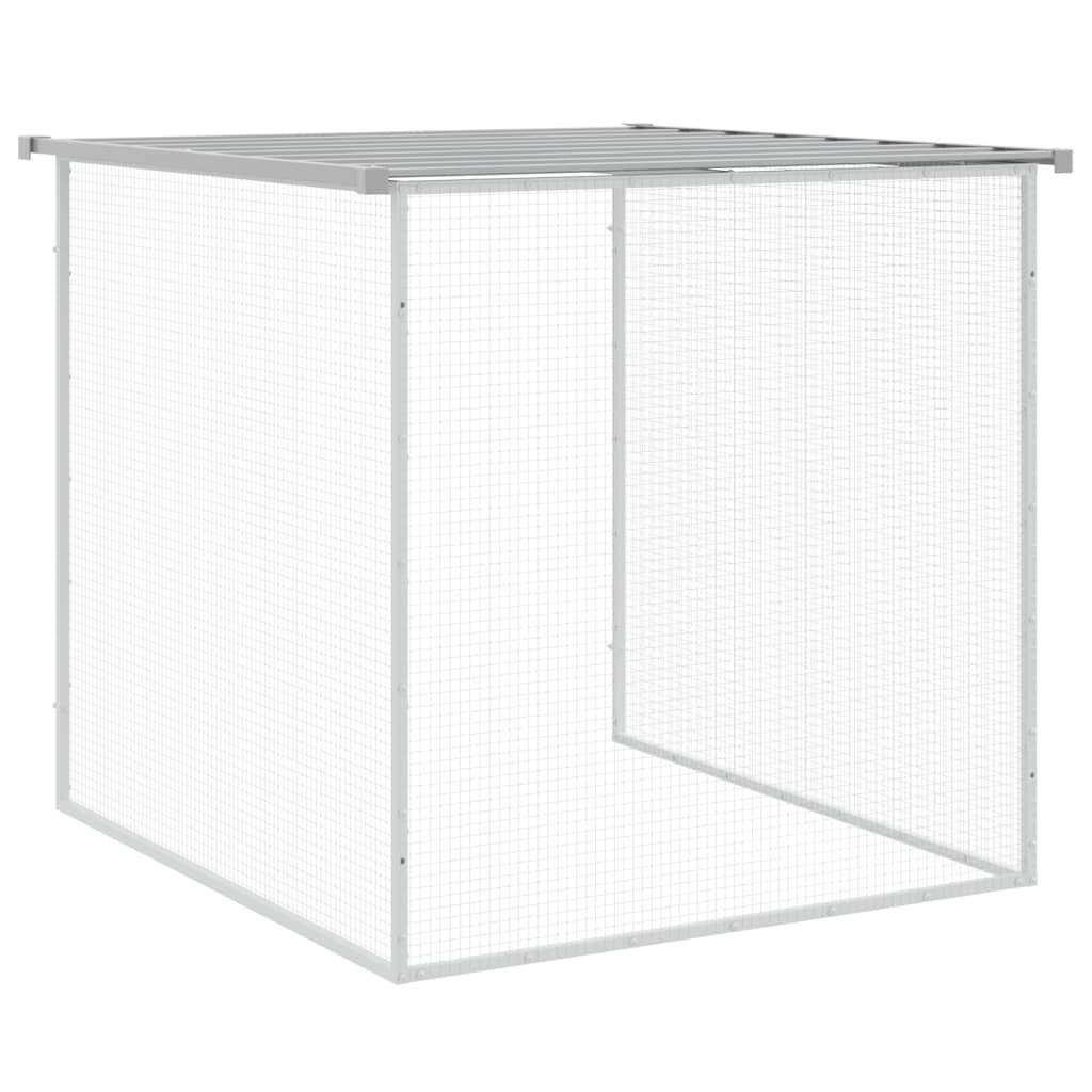 Grand enclos à poules 603 cm acier galvanisé avec toit protection Gris – ComfortXL Outdoor Living - Image 8