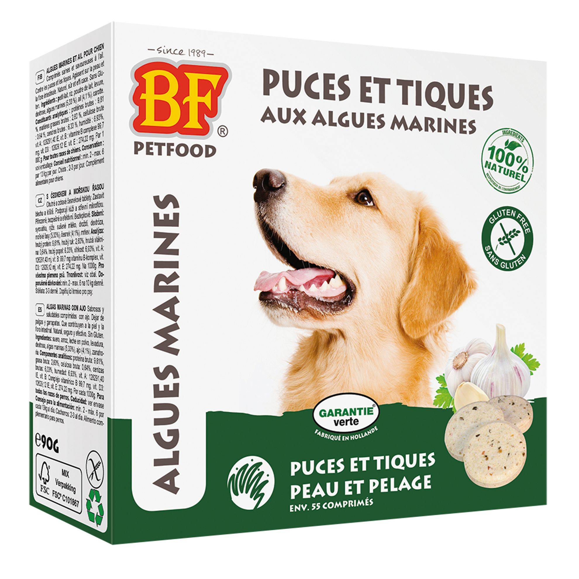 Friandises "puces et tiques" aux algues marines Biofood - 55 comprimés BIOFOOD