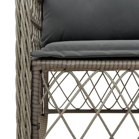 Salon de jardin 7p Résine tressée Chaises confortables Table acier verre Gris – ComfortXL Outdoor Living - Image 5