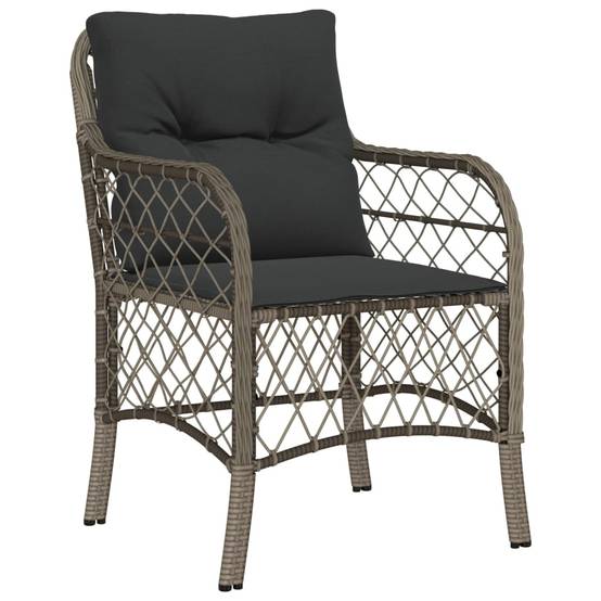 Salon de jardin 7p Résine tressée Chaises confortables Table acier verre Gris – ComfortXL Outdoor Living - Image 3