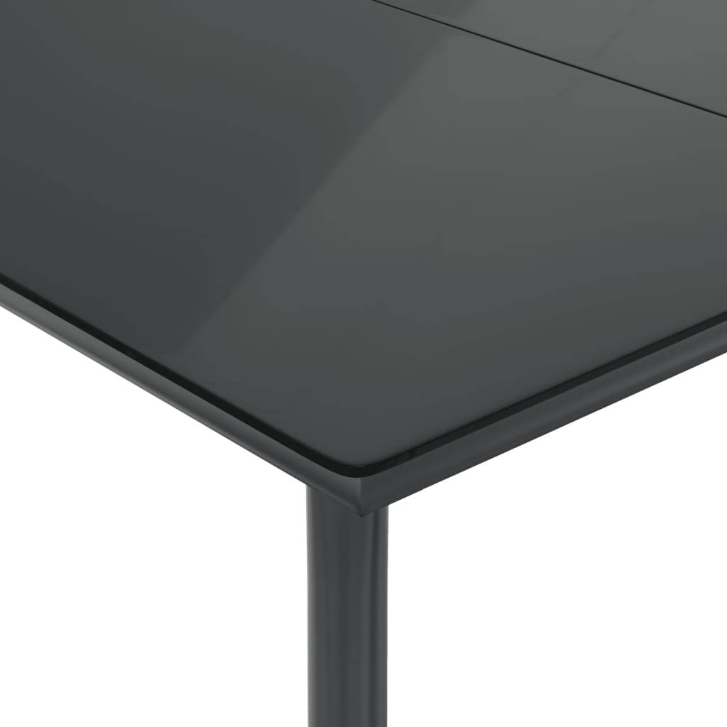 Salon de jardin 7p Résine tressée Chaises confortables Table acier verre Gris – ComfortXL Outdoor Living - Image 6