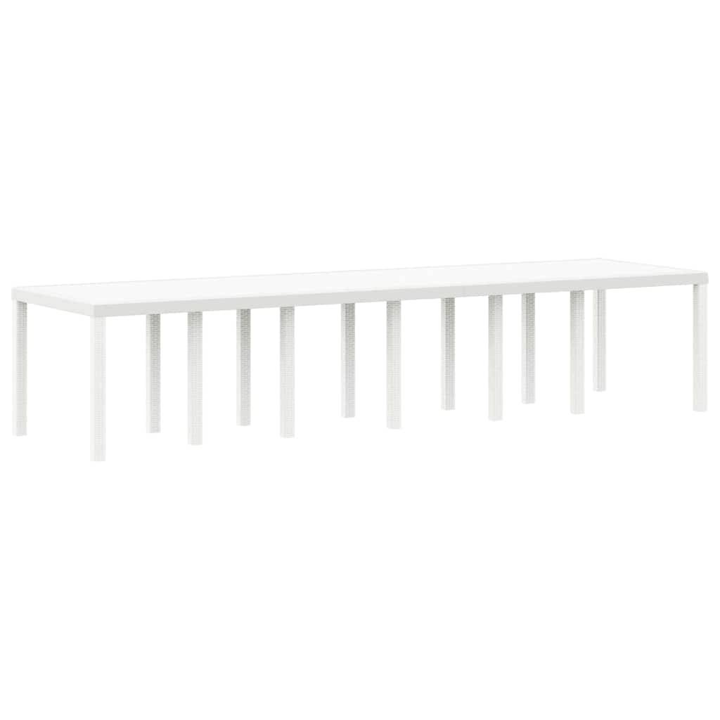 Table de Banquet Extérieure 350cm Blanche en Résine Tressée, Capacité XXL pour Jardin et Terrasse – ComfortXL Outdoor Living - Image 2