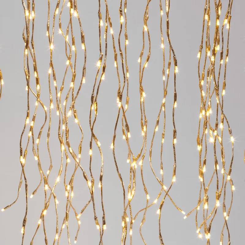 Lotti - Branche lumineuse H120cm 480 LED Blanc Chaud fixe, cascade champagne IP44 - Lotti - Image 7