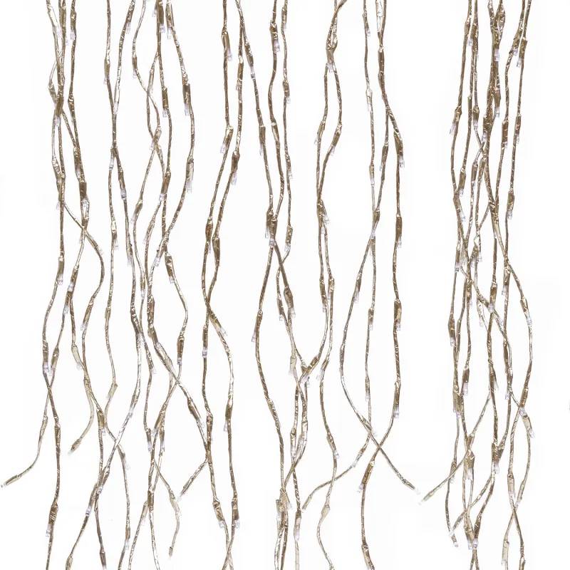 Lotti - Branche lumineuse H120cm 480 LED Blanc Chaud fixe, cascade champagne IP44 - Lotti - Image 4