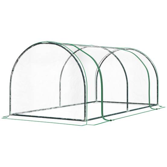 Serre de Jardin mini serre à tomates dim. 2L x 1l x 0,8H m Porte zippée bâche PVC Acier Transparent - Image 2