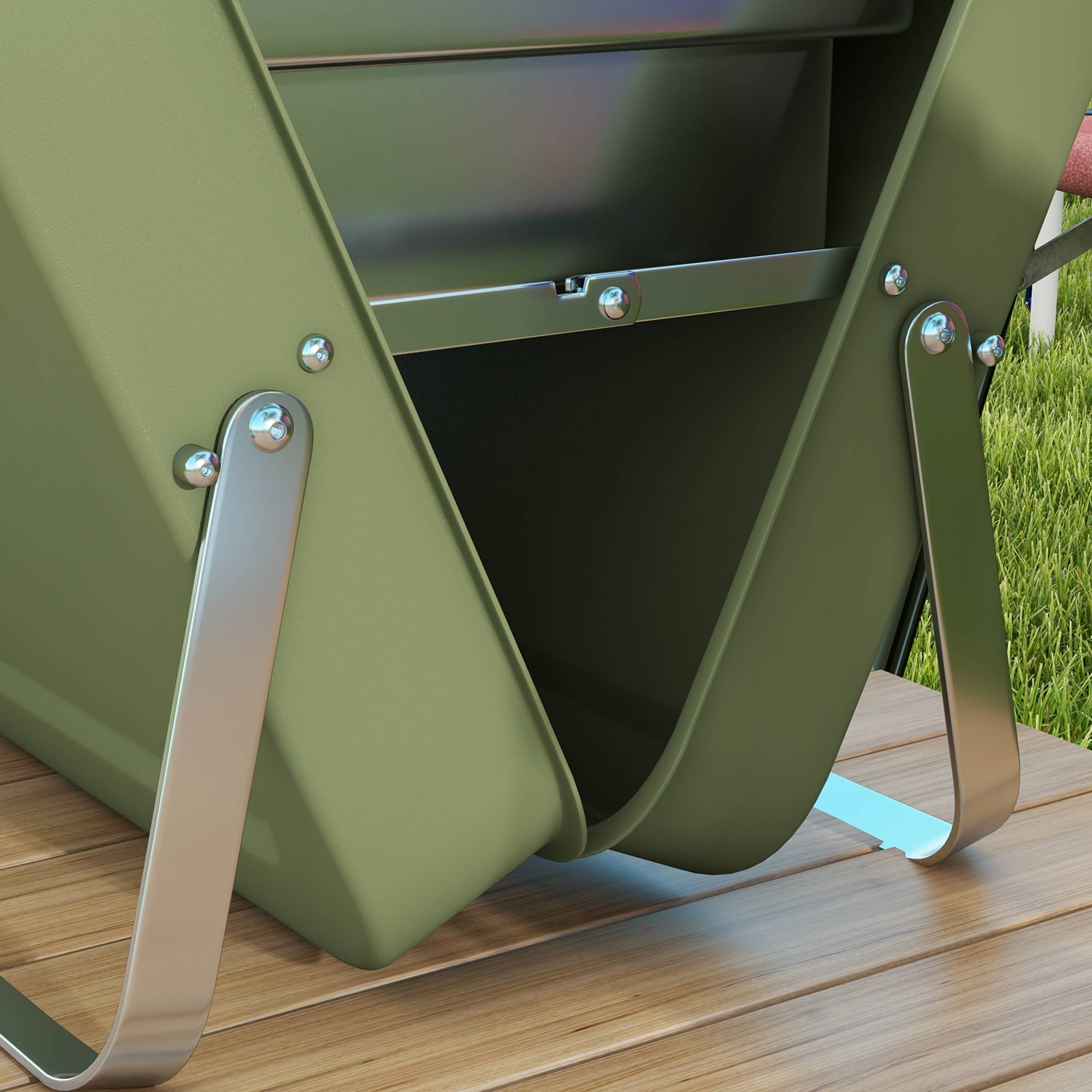 Barbecue Table Charbon Acier Pique-nique Pliable Format Valise 47cm Vert - ComfortXL Outdoor Living - Image 7