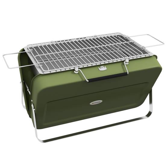 Barbecue Table Charbon Acier Pique-nique Pliable Format Valise 47cm Vert - ComfortXL Outdoor Living - Image 2