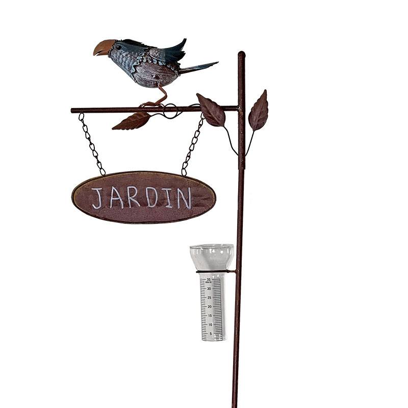 La Grande Prairie - Pluviomètre oiseau bleu 36x16x137cm