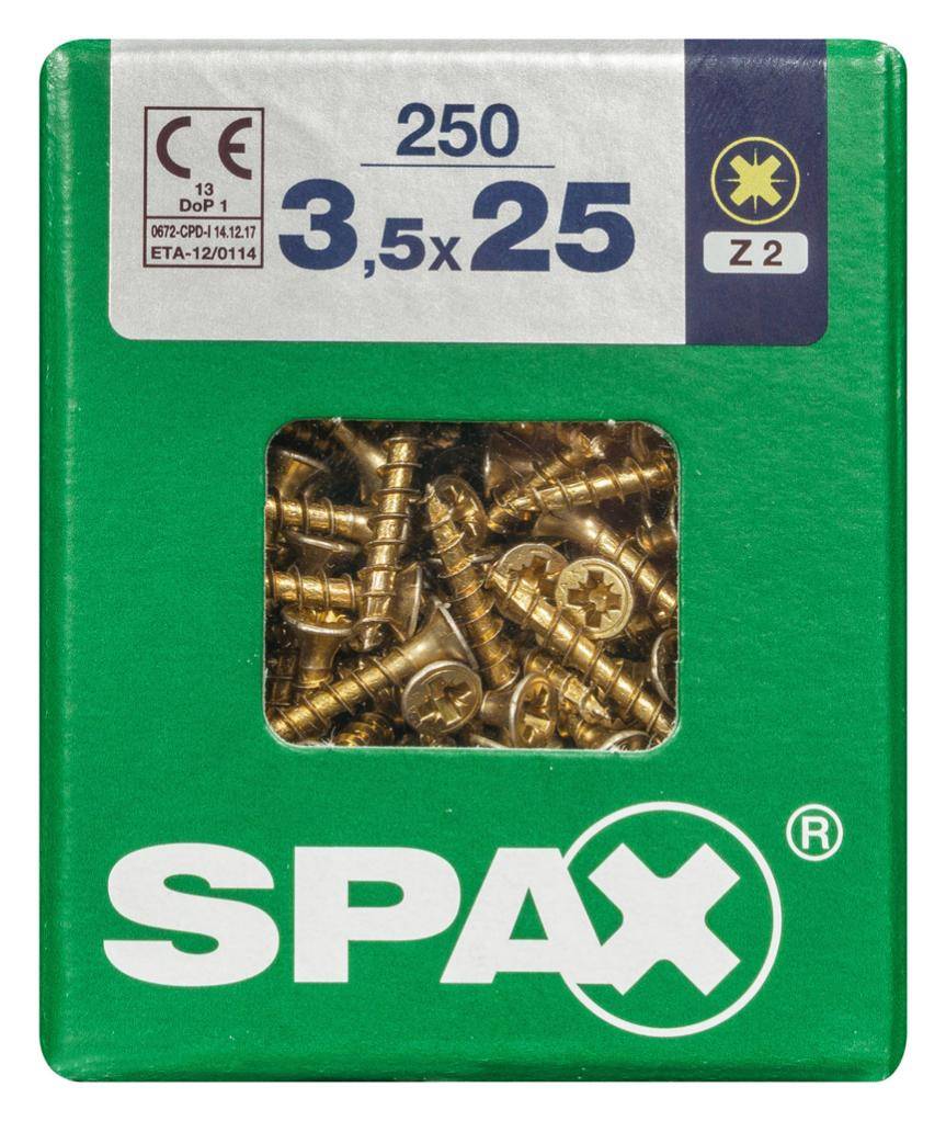 Spax - Lot de 250 vis acier tête fraisée pozidriv SPAX, Diam.3.5 mm x L.25 mm - Image 4