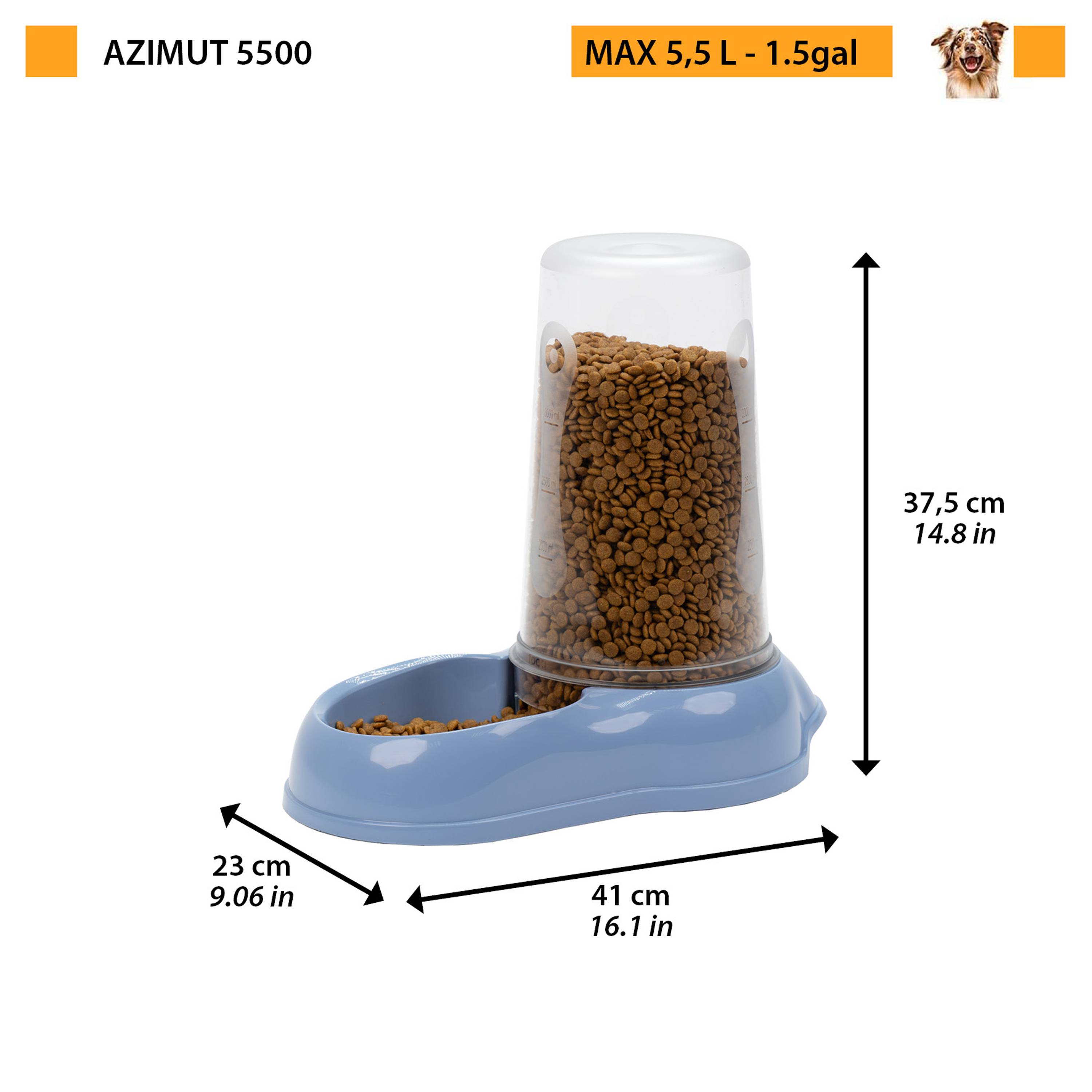 Ferplast - Ferplast Distributeur de nourriture ou d'eau pour chiens et chats AZIMUT 5500, Distributeur de nourriture sèche et eau de 5,5 litre, fond - Imagen 2