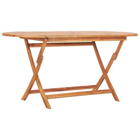 ComfortXL - Grande Table de Jardin Pliante 160x80 cm en Teck Massif Brut, pour 6 à 8 Personnes – ComfortXL Outdoor Living - Image 1