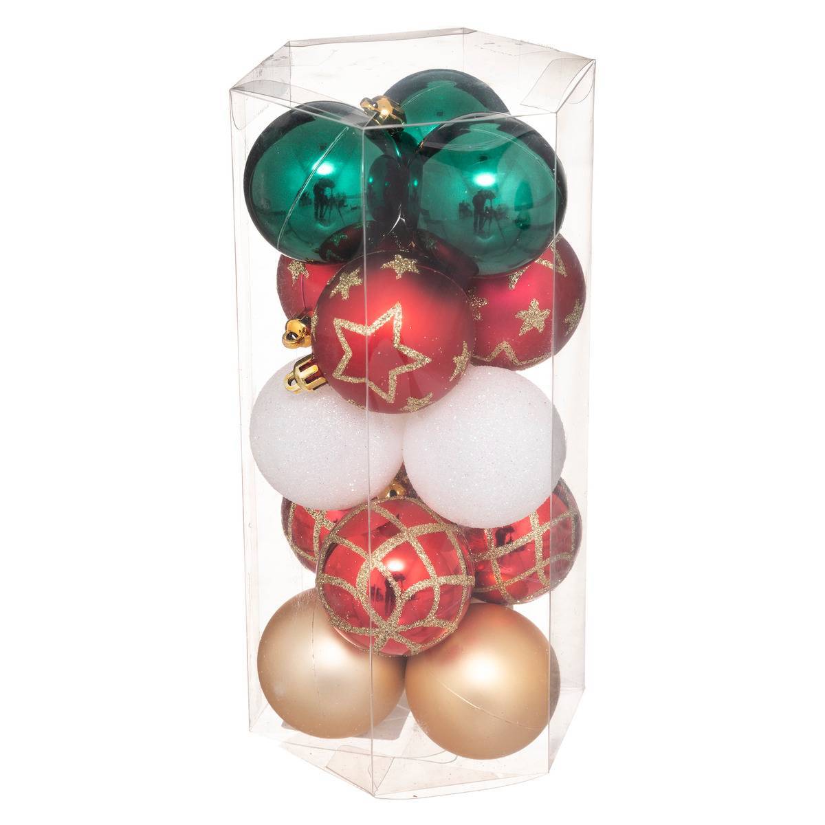 Fééric Lights & Christmas - Boules de Noël "Atelier des lutins" lot de 15 en plastique D5cm - Feeric Lights & Christmas - Imagen 1