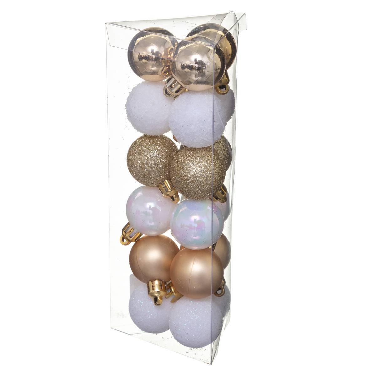 Fééric Lights & Christmas - Boule de Noël Or Blanc x 18 - Atmosphera Créateur d'intérieur
