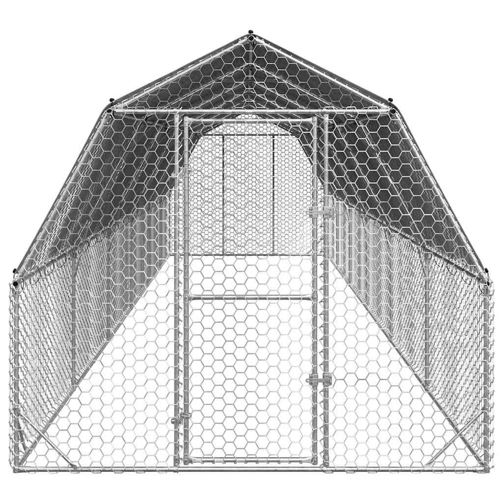 Poulailler acier argent 2,5 x 12 x 2,25 m - Prolenta premium p3520.4 - Image 3