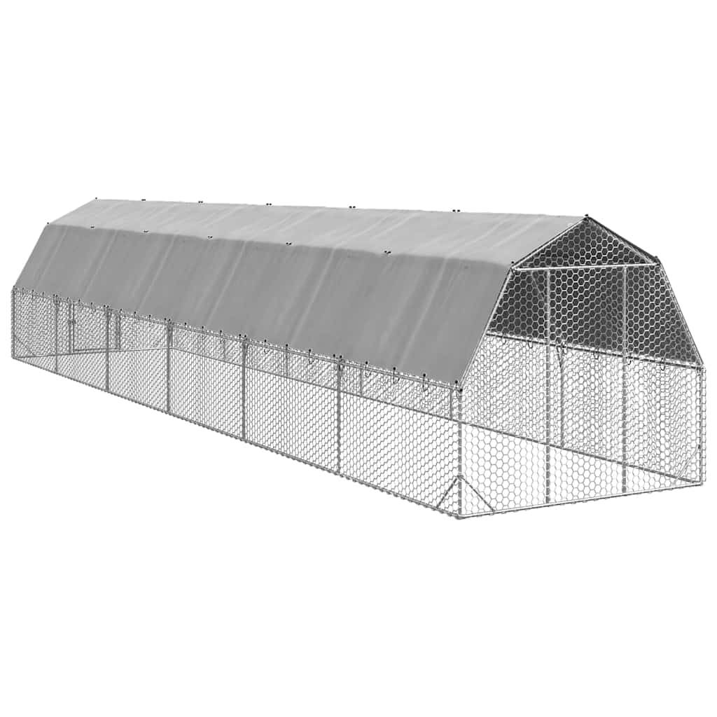 Poulailler acier argent 2,5 x 12 x 2,25 m - Prolenta premium p3520.4 - Image 5