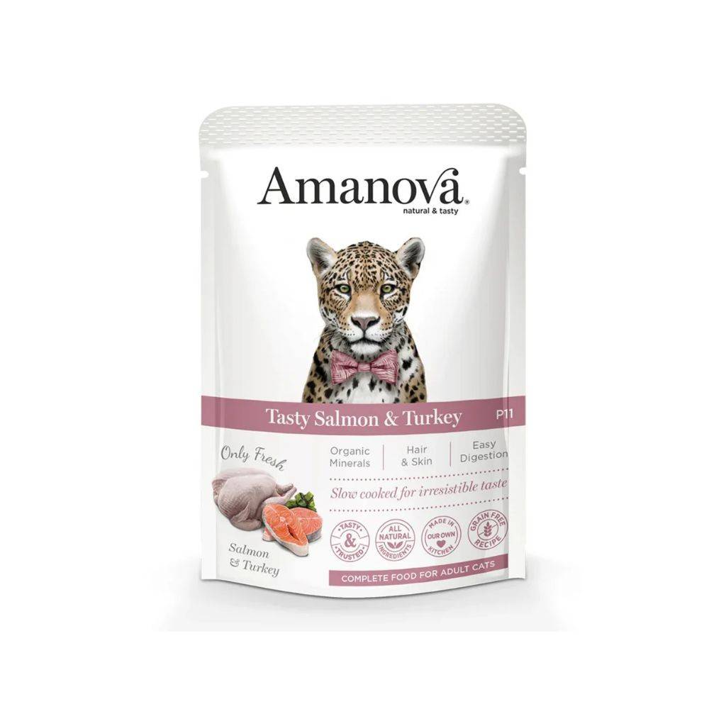 Pâtée Chat Sans Céréales Saumon & Dinde Amanova 85g 85 g