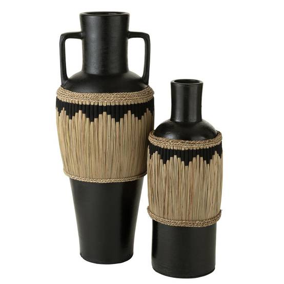Vase Amphore Design "Herbes" 100cm Noir - Image 2