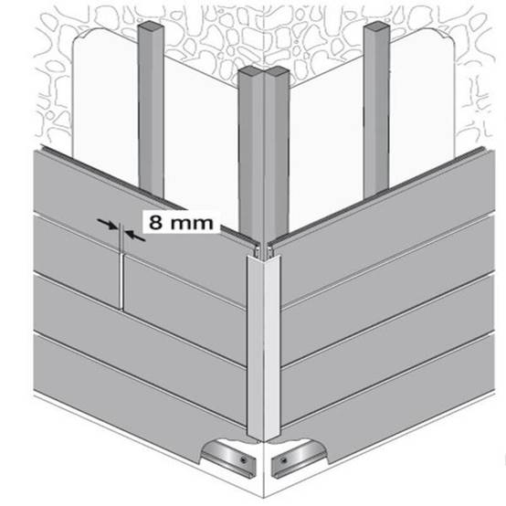 Profil d'angle bois composite pour bardage - Coloris - Gris anthracite, Epaisseur - 6 cm, Largeur - 6 cm, Longueur - 270 cm - Image 3