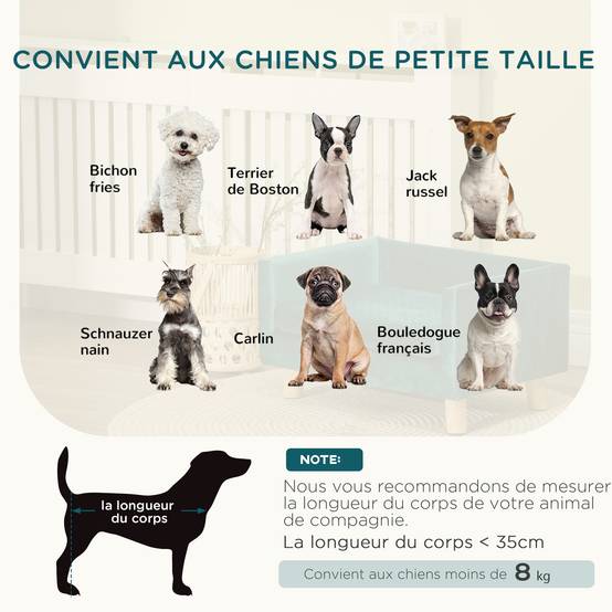 Canapé lit velours pour chien et chat repos ultra moelleux 64x45x36cm bleu canard - ComfortXL Outdoor Living - Image 9