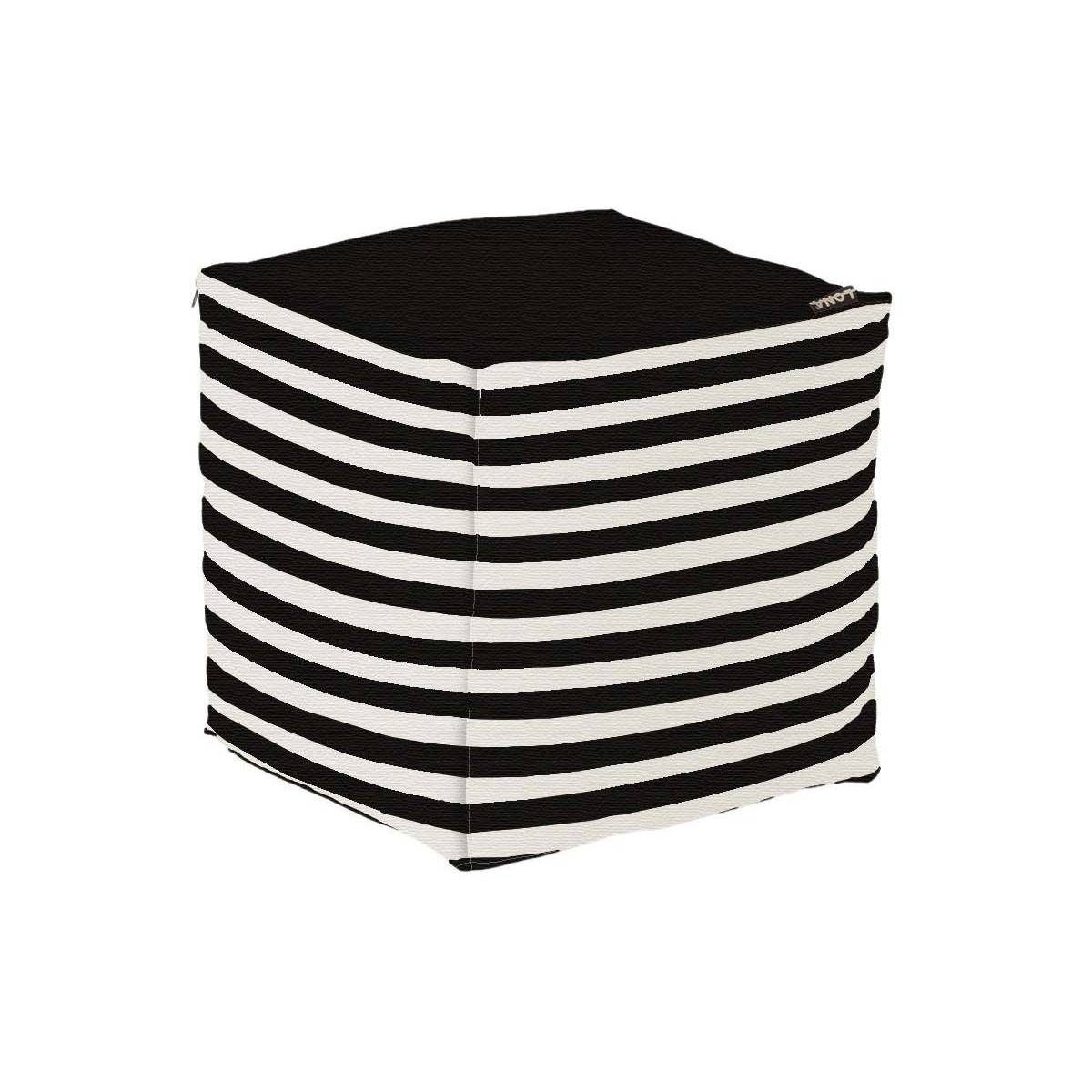 Lona - Pouf de jardin en coton 40 x 40 cm Stripes Lona - Imagen 1