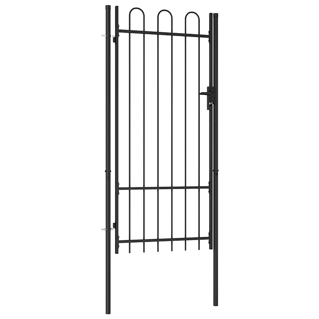ComfortXL - Très Haut Portillon Acier Design Arqué Sécurisant pour Cour et Jardin Clôturé Noir 1 x 2 m – ComfortXL Outdoor Living - Image 1