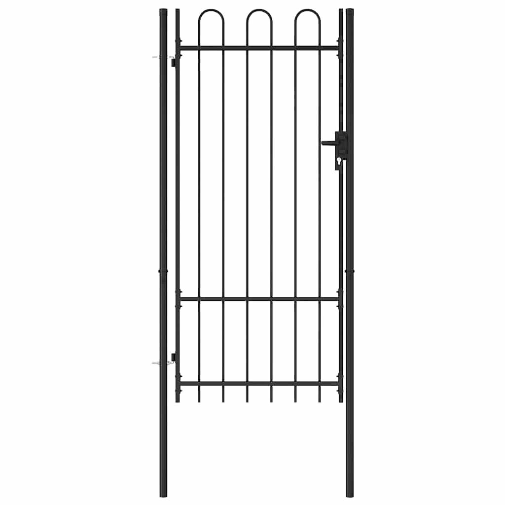 ComfortXL - Très Haut Portillon Acier Design Arqué Sécurisant pour Cour et Jardin Clôturé Noir 1 x 2 m – ComfortXL Outdoor Living - Image 3