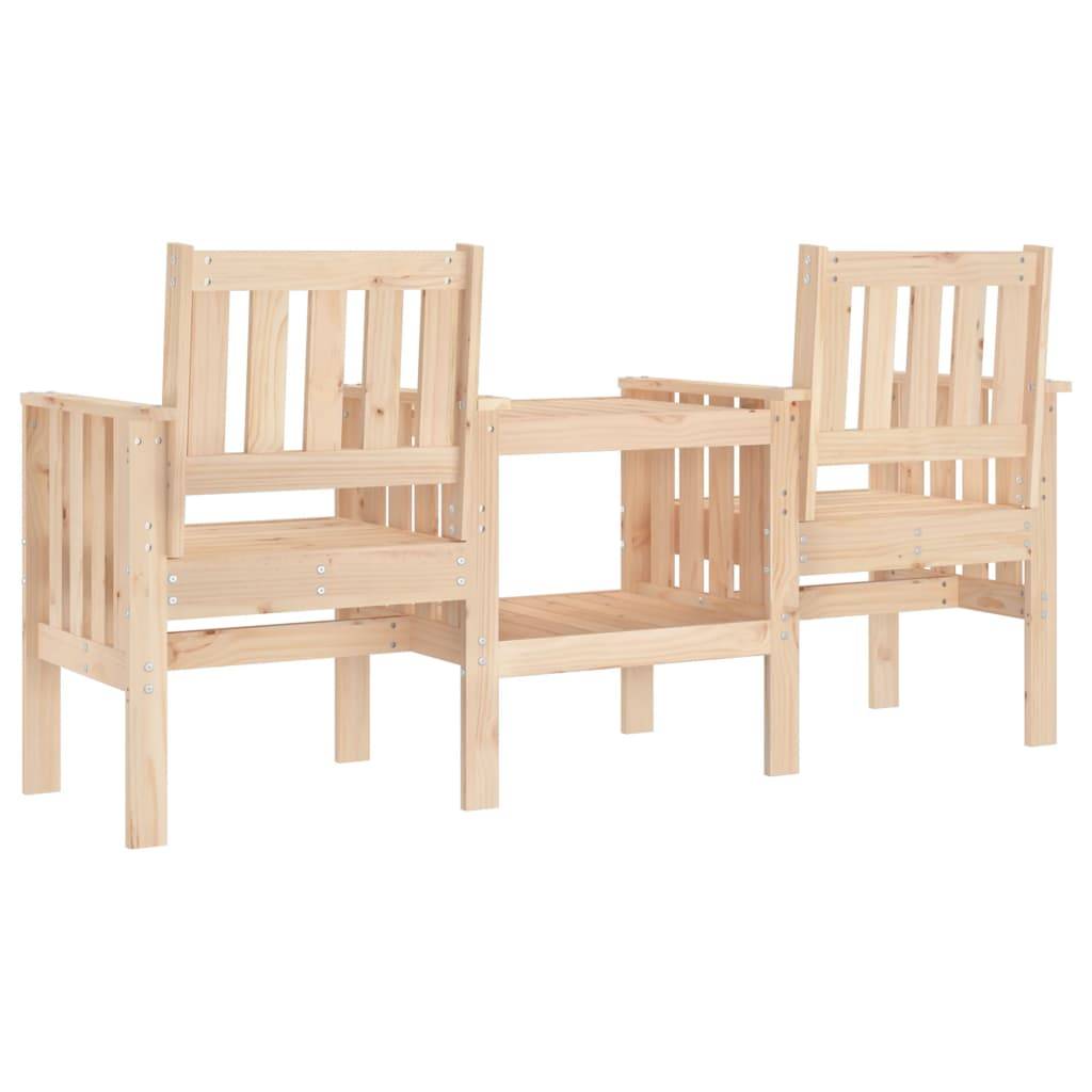 Maison Chic - Banc de jardin - Banc d'extérieur - Banquette avec table 2 places bois de pin massif ny751 - Imagen 5