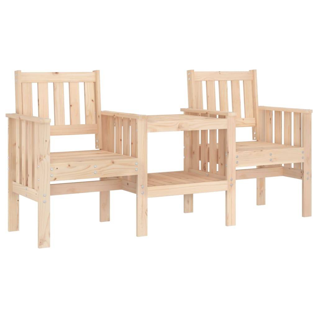 Maison Chic - Banc de jardin - Banc d'extérieur - Banquette avec table 2 places bois de pin massif ny751 - Imagen 1