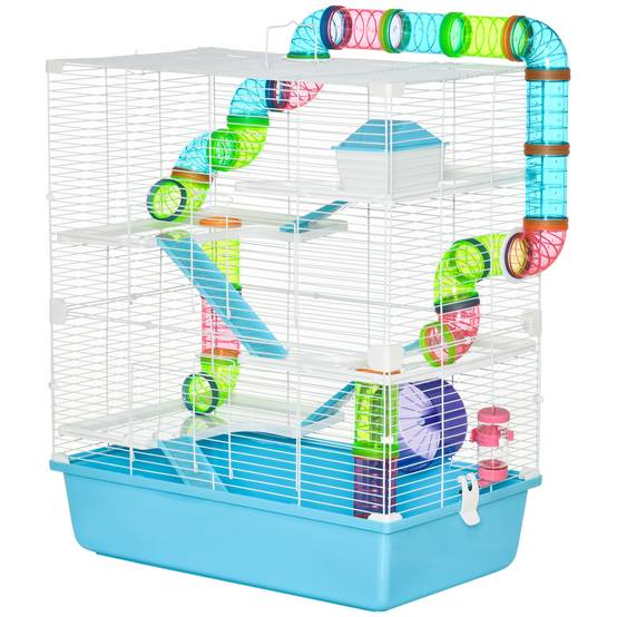 Cage hamster acier PP multicolore 59 x 36 x 69 cm - PANGIVO - Image 2