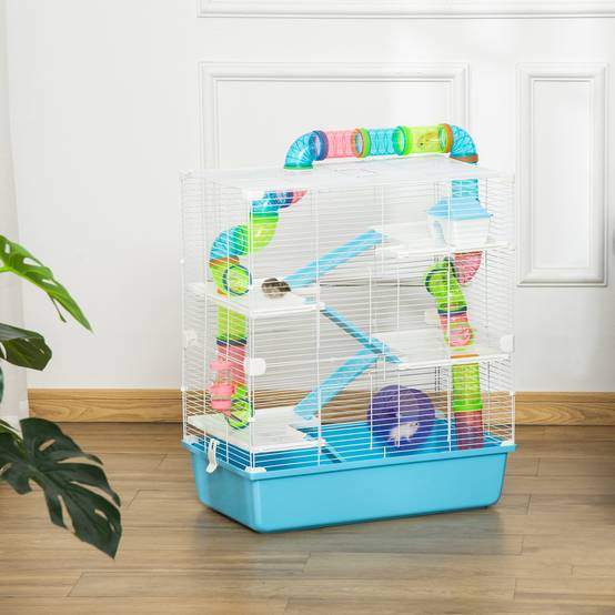 Cage hamster acier PP multicolore 59 x 36 x 69 cm - PANGIVO - Image 4