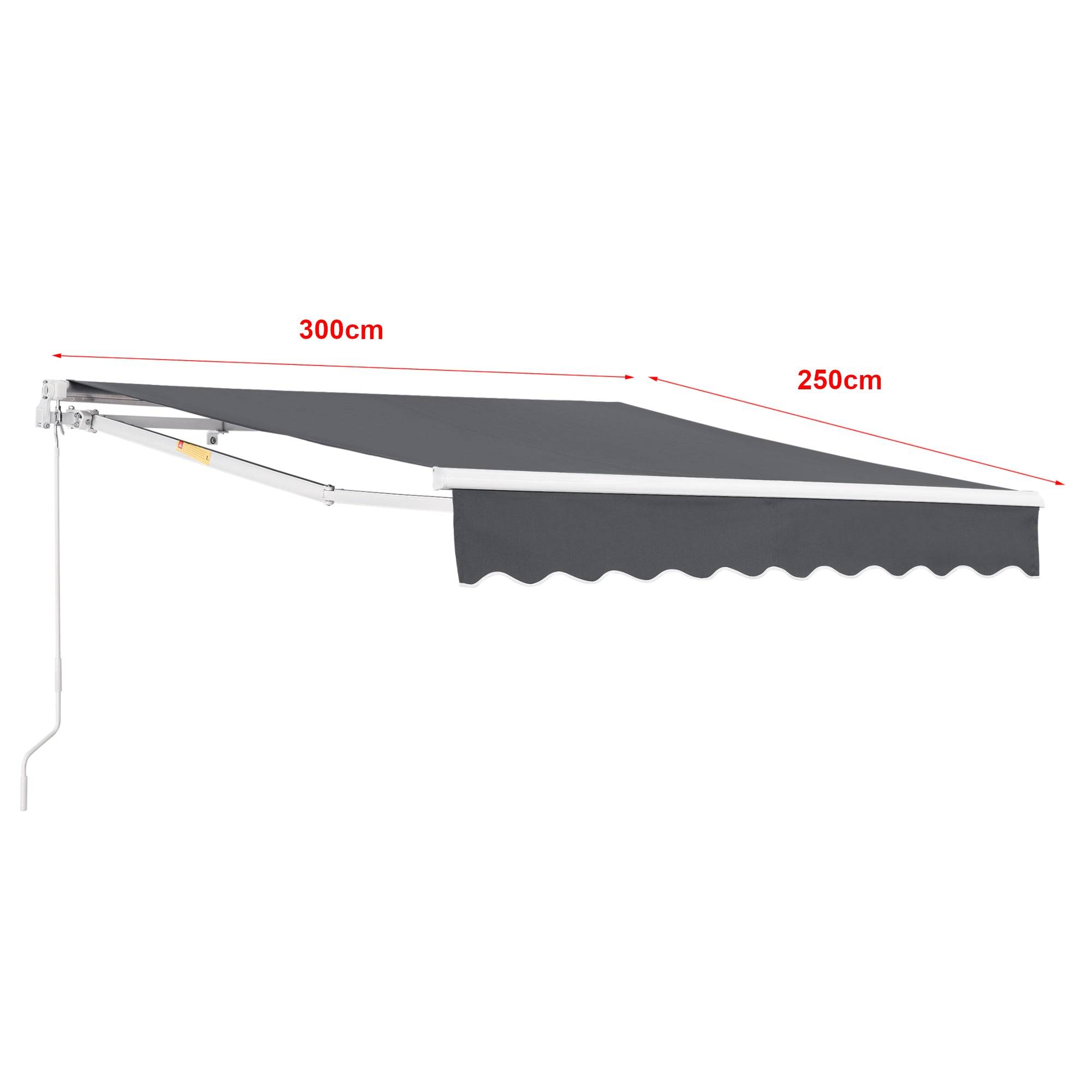 Helloshop26 - Store banne avec manivelle 300 x 250 cm gris foncé - Imagen 2