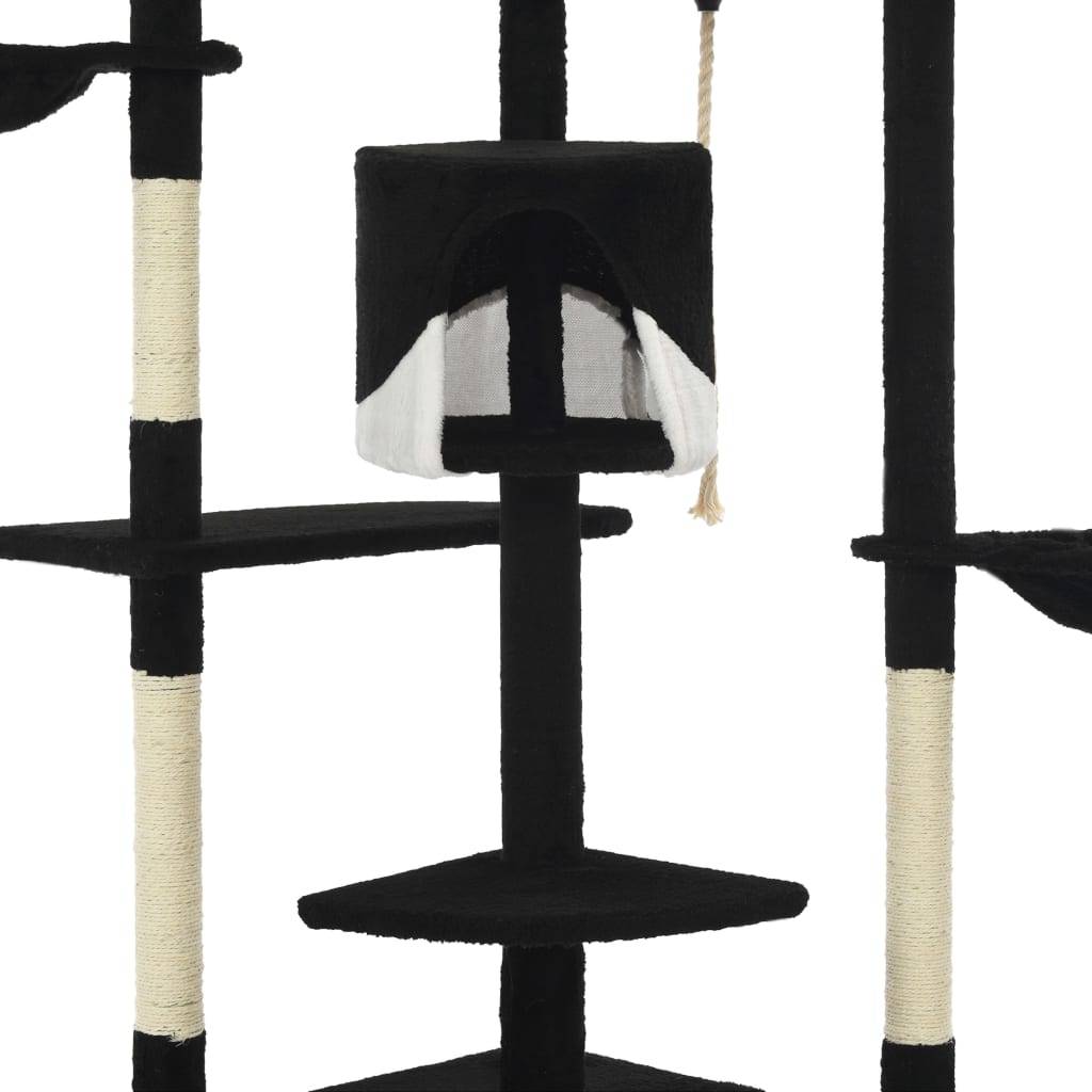 PANGIVO - Arbre à chat sisal et peluche noir et blanc 103 x 77 x 203 cm - PANGIVO - Image 5