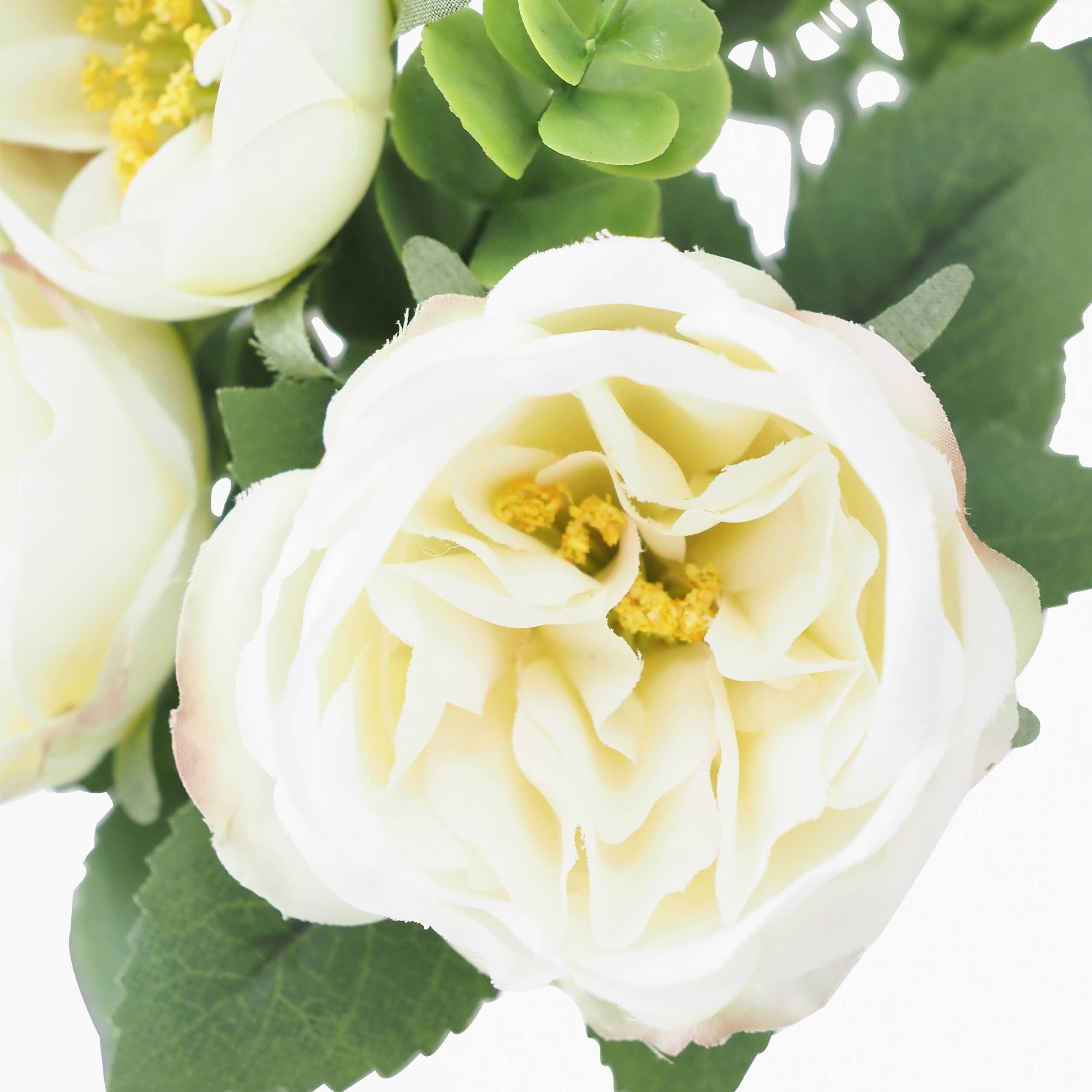 Ligne Deco - Bouquet artificiel de pivoines 32cm blanc lot de 2 - Image 4