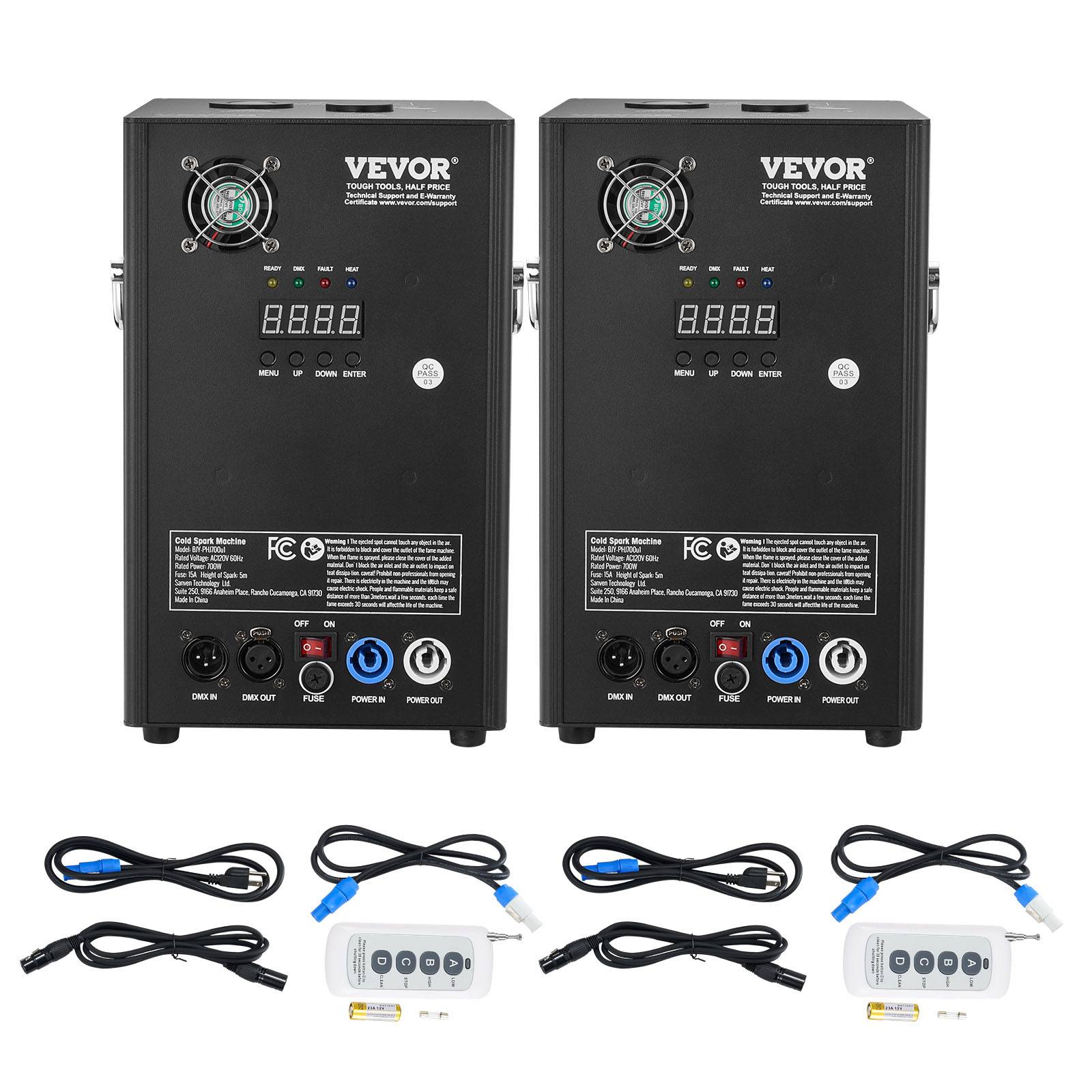 Vevor - VEVOR Machine étincelles froide 2x700 W, alu, DMX. Pour mariages, DJ, événements. - Image 1