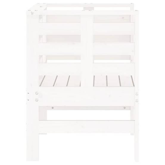 Fauteuils Bas de Jardin en Bois de Pin Massif Design à Lattes pour Patio Lot de 2 Blanc – ComfortXL Outdoor Living - Image 6