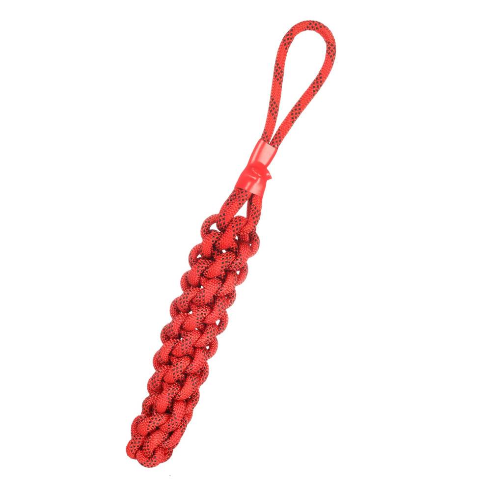 Corde à tirer Vokas. tressé, flottant. rouge et noir. taille S.  47 cm . jeux pour chien. - Imagen 2